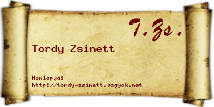Tordy Zsinett névjegykártya